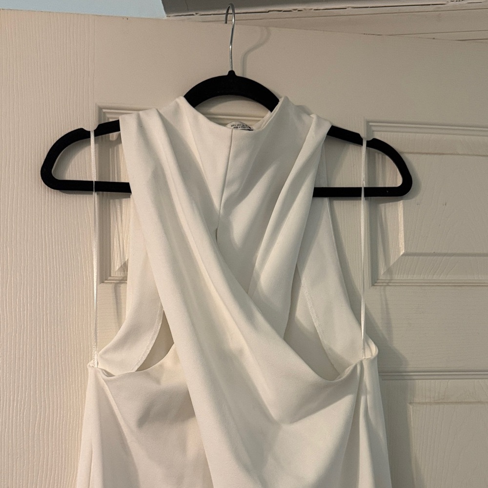 Zara Cream Sleeveless Midi Dress